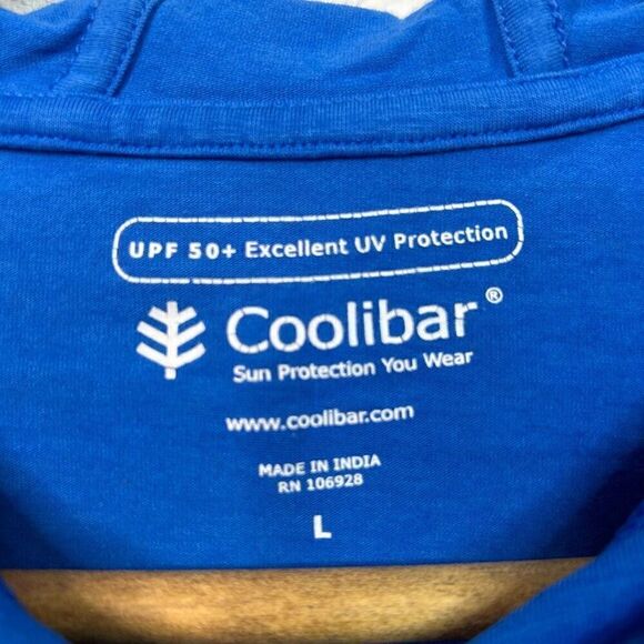 Coolibar Kids Solid Blue UPF 50+ UV Sun Protection Pullover Hoodie Size L - Picture 6 of 12